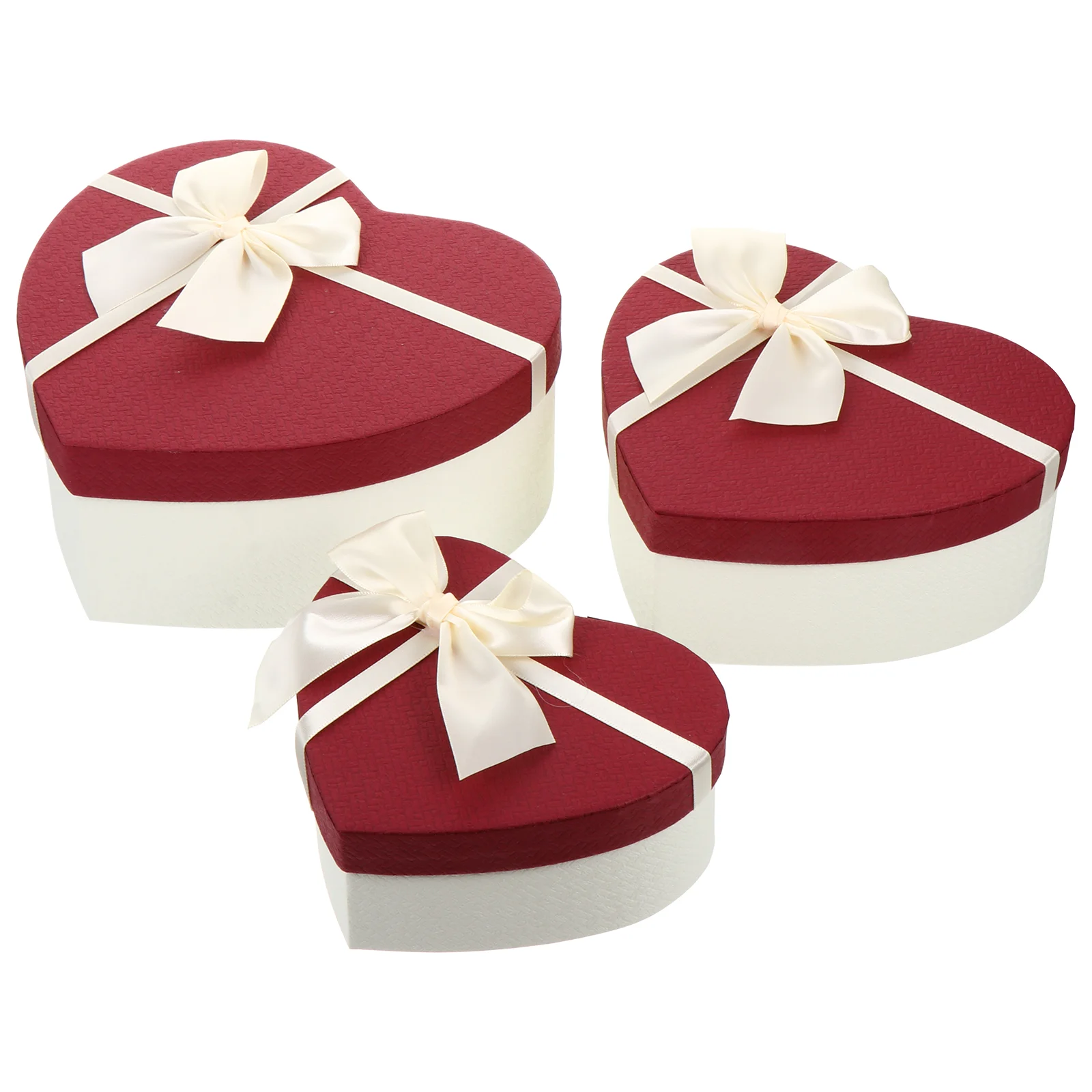 

3pcs flowers for decoration heart shaped present boxes bow- knot gift box exquisite paper gift case for hat storage men packing