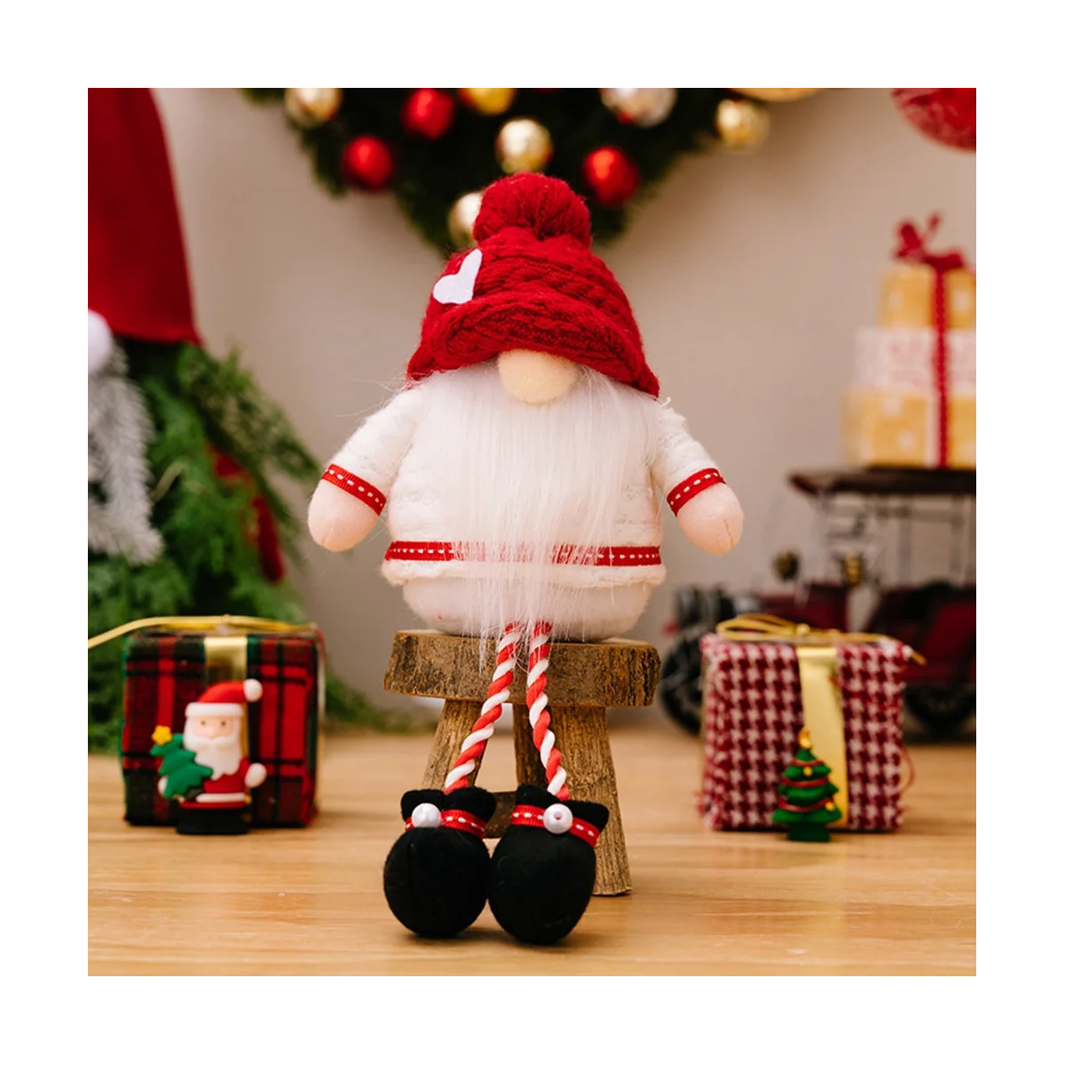 

Christmas Faceless Gnome Plush Doll Santa Gnome Rudolph Doll Pendant Long Legs Gnome Elf Doll Xmas Christmas Decor GiftA