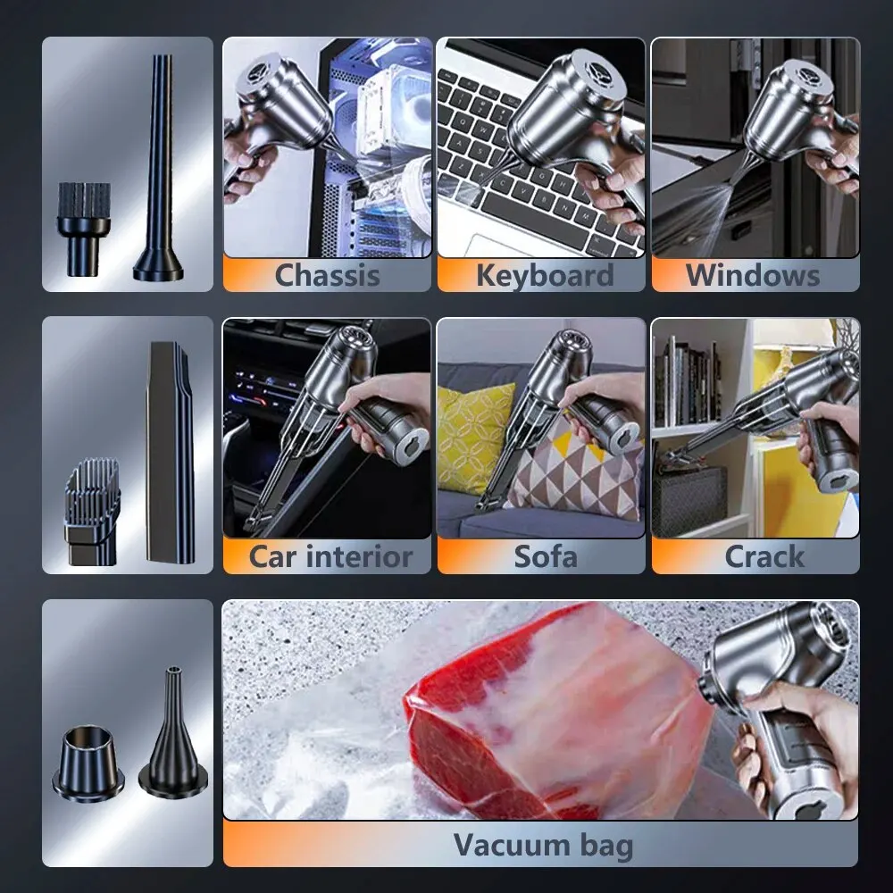 Vacuum Cleaner, Handheld, Wireless, Portable, SZUK Car Vacuum Cleaner, Powerful, Wireless, Strong Suction, Blower, Car Home Appliance