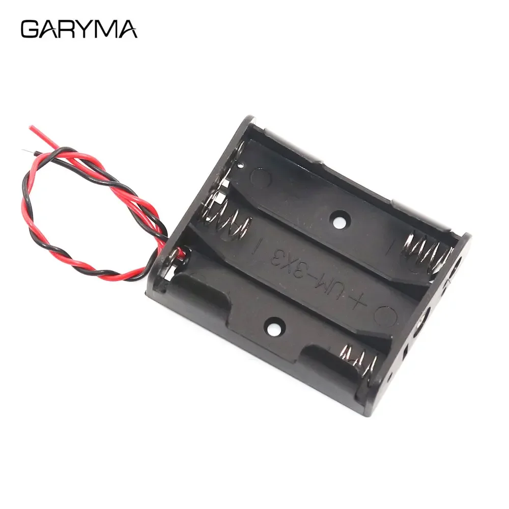 Multi-Slot AA Battery Storage Case with DIY Leads - Black
