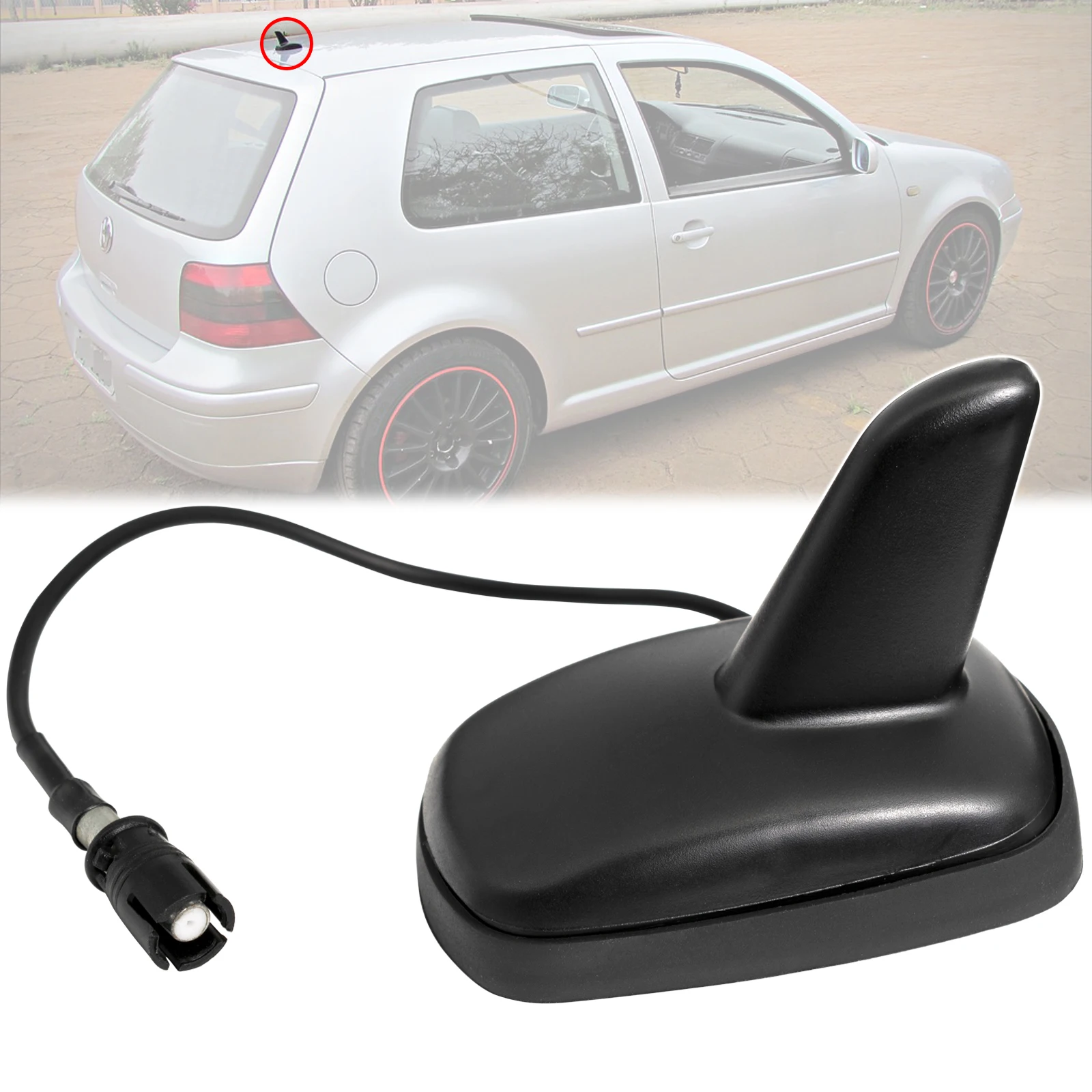 Keenso Auto Haifischflosse Antenne Schwarz Dachantennen Radio AM FM Antenne  für Golf 5 6 6R A3 A4 A6 mit Fakra Stecker : : Auto & Motorrad