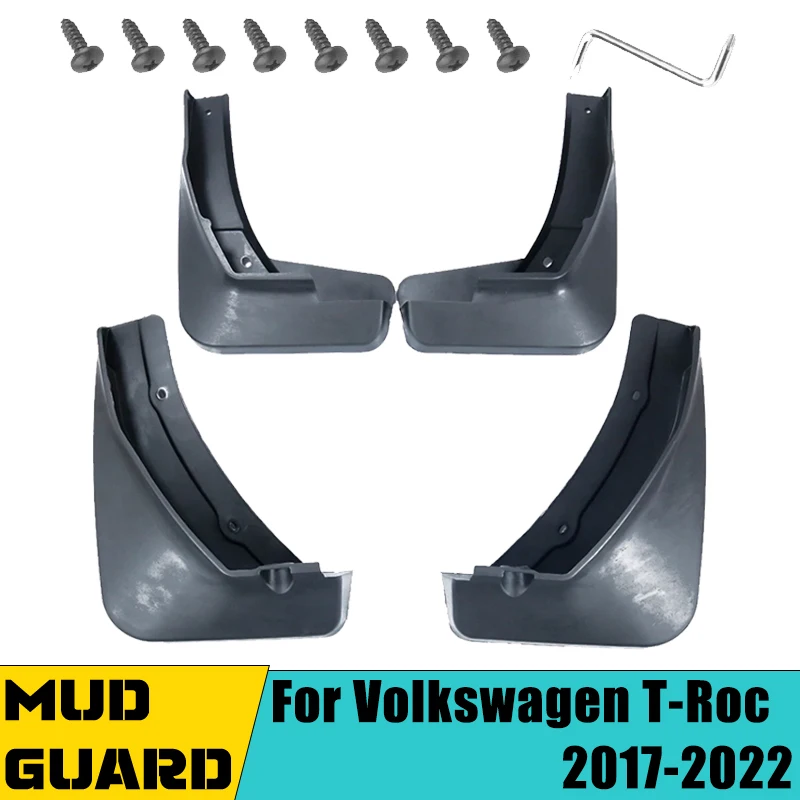4 PCS Car Mudguard Mud Flaps For VW Volkswagen T-Roc 2017-2022 2018 2019 2020 Auto Splash Flaps Guard Rear Fender Accessories
