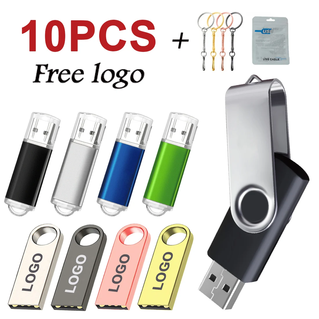 무료 로고 펜 드라이브, USB 플래시 드라이브, 32GB 플래시 디스크, 메모..