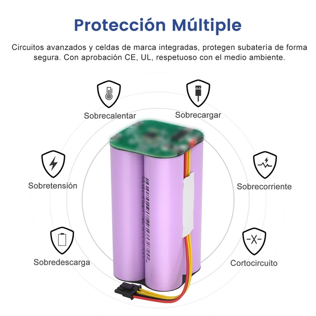 14.4V 2600mAh Batterie De Remplacement Pour Proscenic 850T, Pour IKOHS