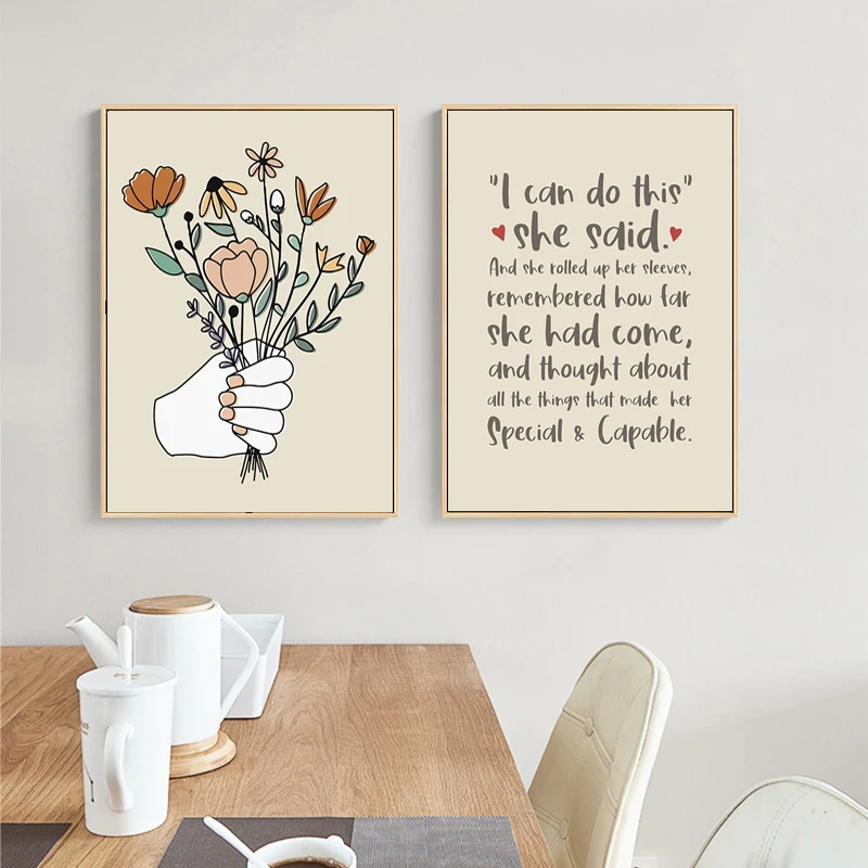 

Nordic Wildflower Floral Wall Art Botanical Canvas Painting Posters and Prints Quotes Wall Picture for Living Room Home Decor