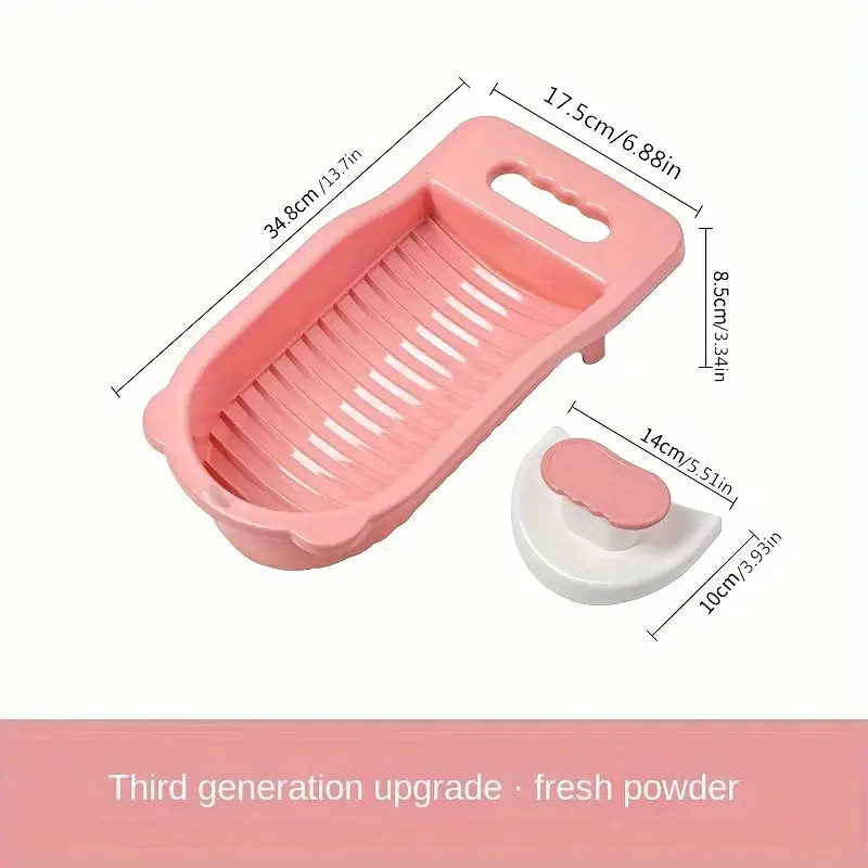 Mini Portable Thickened Plastic Washboard Basin Hand Washing Delicates Socks Underwear Compact Laundry 1pc