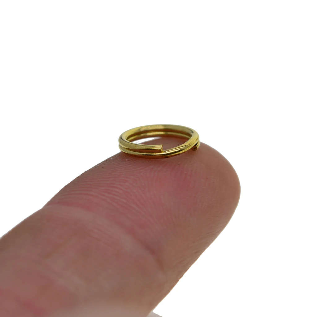 50pcs 10 mm small tiny brass Circle round Split Key Rings keyring keychains DIY EDC links