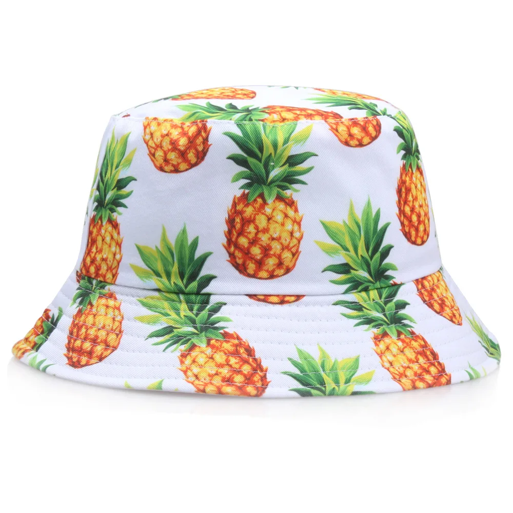 Pineapple Bucket Hat Pineapple Beach Hat Cotton Bucket Hats