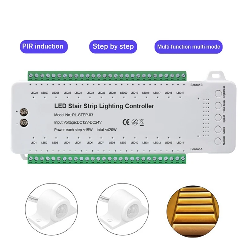 

Stair LED Motion Sensor Controller Smart Stair Induction Controller Stair Sensor Controller