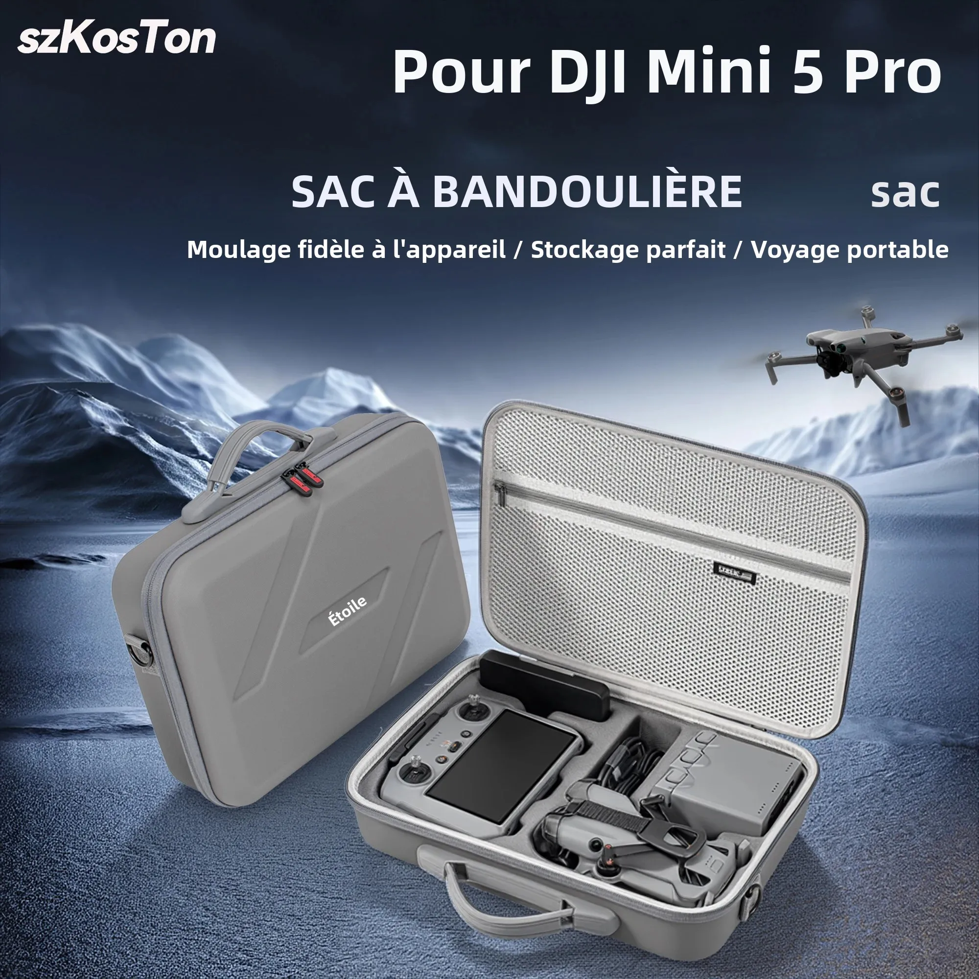 Mallette de transport DJI Mini 5 Pro Fly More Combo - Nylon/PU