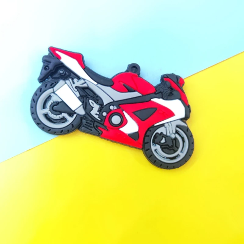 1 Piece Cartoon Motorcycle PVC Keychain Fashion Keychain Keyring Accessories Jewelry Decoration for Men Women