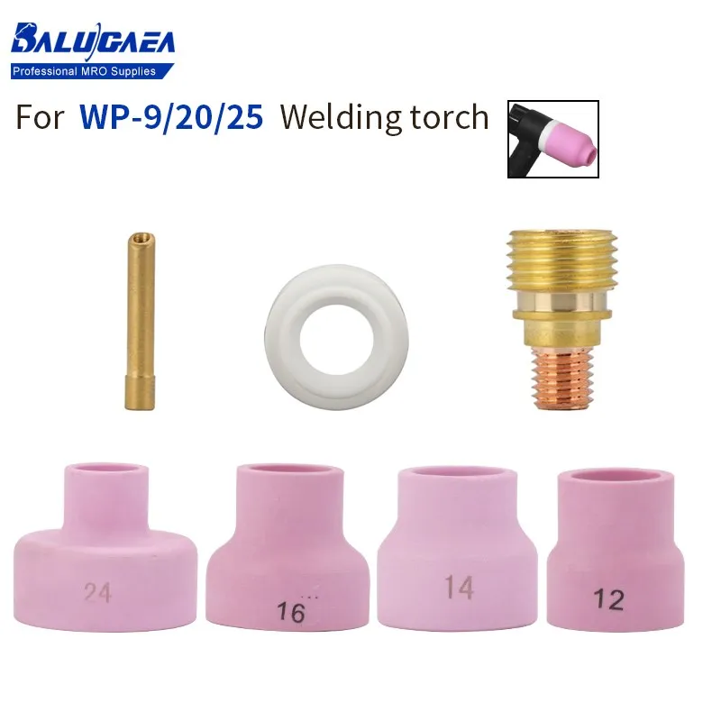 Welding Tool Kits Fit For WP-9/20/25 TIG Welding Torch Gas Lens Cup Kit Ceramic Nozzle Alumina Cup Welding Equipment 