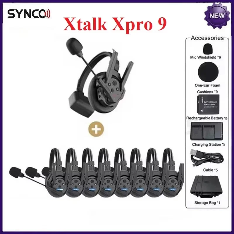 SYNCO XTALK XPRO5 ワイヤレスインカムヘッドセットシステム, 5人使用