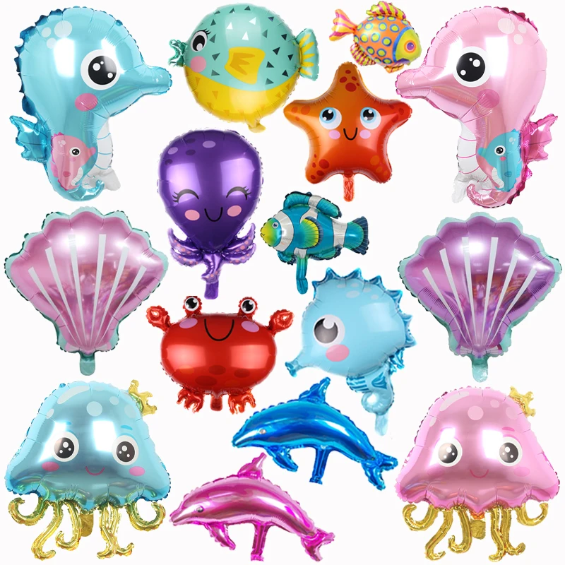 Desenhos-animados-Ocean-Shells-Helium-Balloons-Starfish-Tubar-o-Foil ...