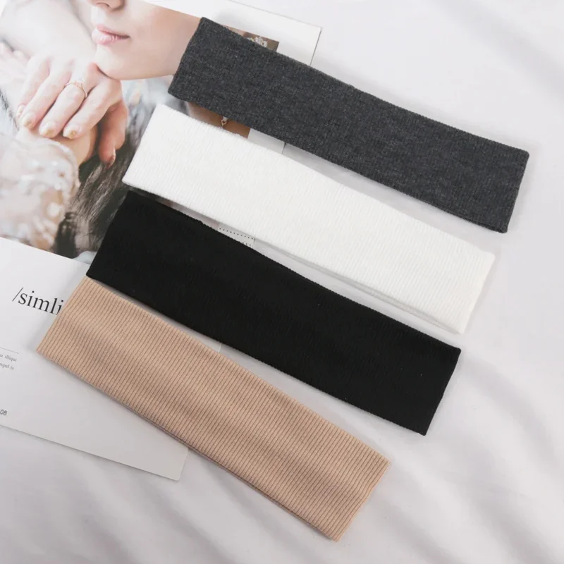 4Pcs Simple Sports Headbands for Women Cute Wash Face Make-up  Fitness Running Yoga Elastic Hairbands Stretch Hair Accessories