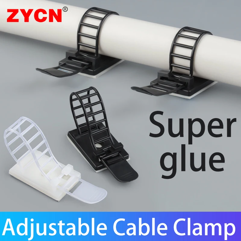 20PCS Cable Tie Mount Adjustable Clips Self Adhesive Strap Fix Holder Plastic Network Wire Power Cord Car Organizer Clamp CL-1