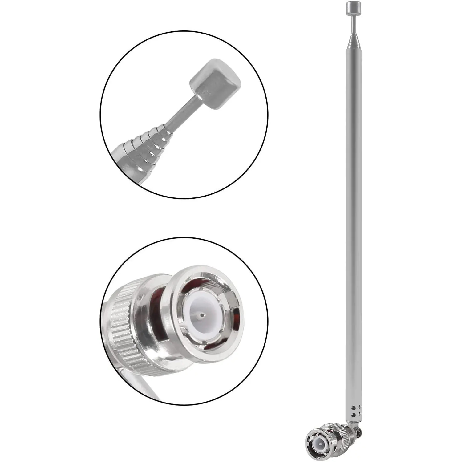 Antenna Per Scanner Radio Della Polizia 20-1300Mhz Antenna Maschio Bnc Telescopica A 7 Sezioni Per Radio Bidirezionale Con Scanner Della Polizia