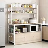 Multi-functional Cupboard Microwave Oven Storage Rack Kitchen Cabinets iron Floor Multi-layer Storage Cabinets Home Furniture K 3