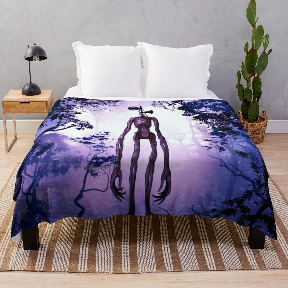 Testa Di Sirena In Viola Sfondo Horror Coperta Da Tiro Coperte Decorative Trapunta Per Divano