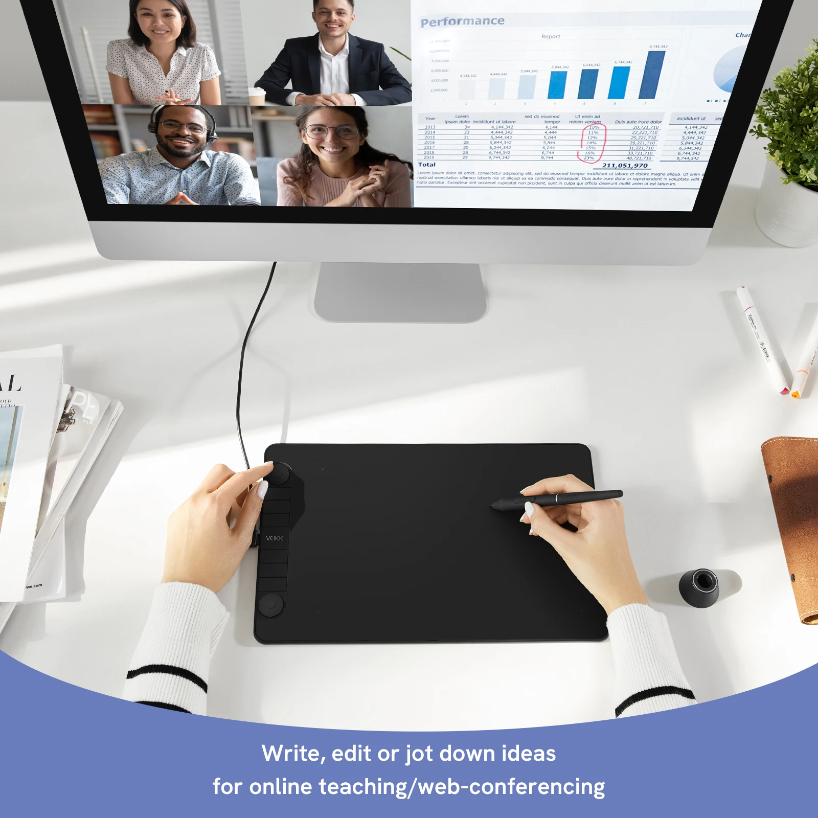 VEIKK Graphic Tablet VK1060Pro 10x6 Inch with 8192 Level Battery-Free Pen Support Android Windows Mac Digital Drawing Pad - Image 6