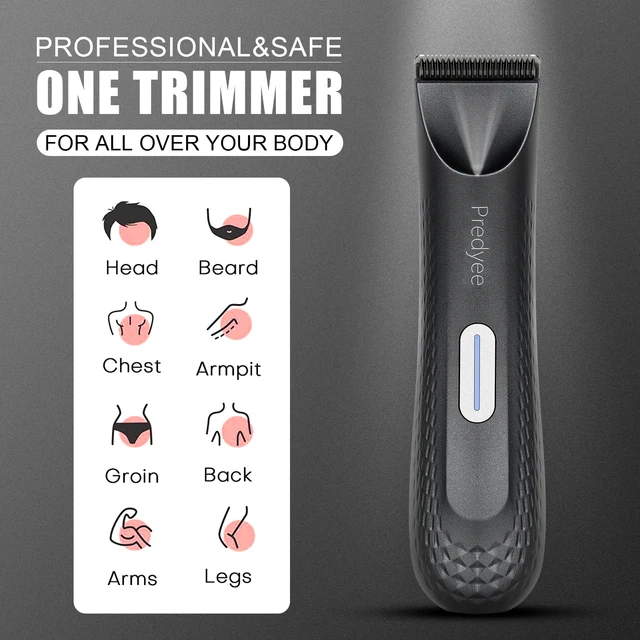 Electric Trimmer for Men's Groin Hair: Versatile Body Groomer and Waterproof Pubic Hair Trimmer with Replaceable Ceramic Blade 5