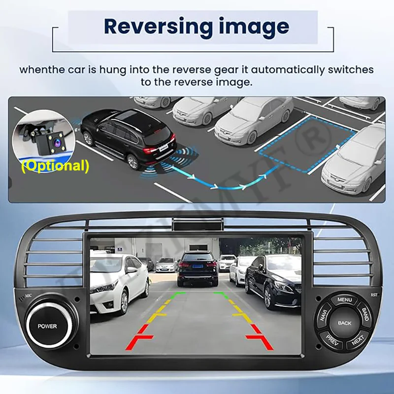 Android 13 Wireless CarPlay for Apple 2Din Auto Radio for FIAT 500 Abarth 2007 2008 2009-2015 Multimedia Screen Stereo GPS BT