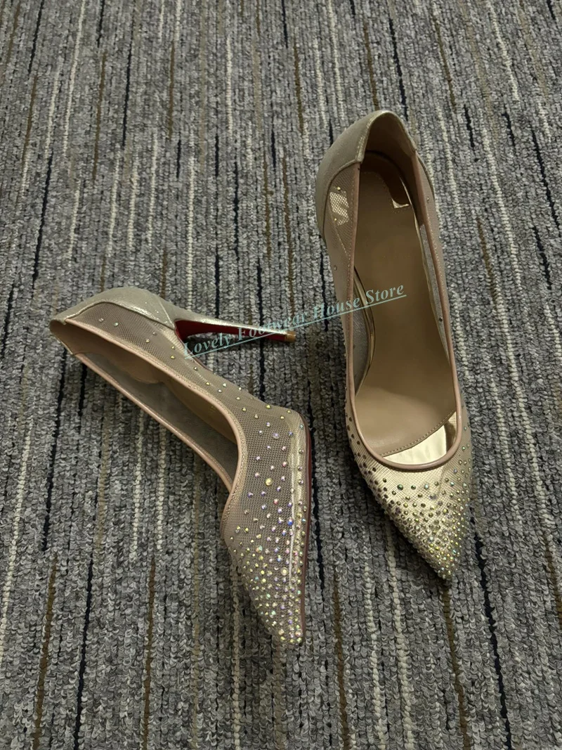 Sexy Woman Stiletto Heel Slip On Pump Shoes Pink White Blue Pointed Toe Spring Autumn Thin High Heel Single Shoes For Lady Girl 2