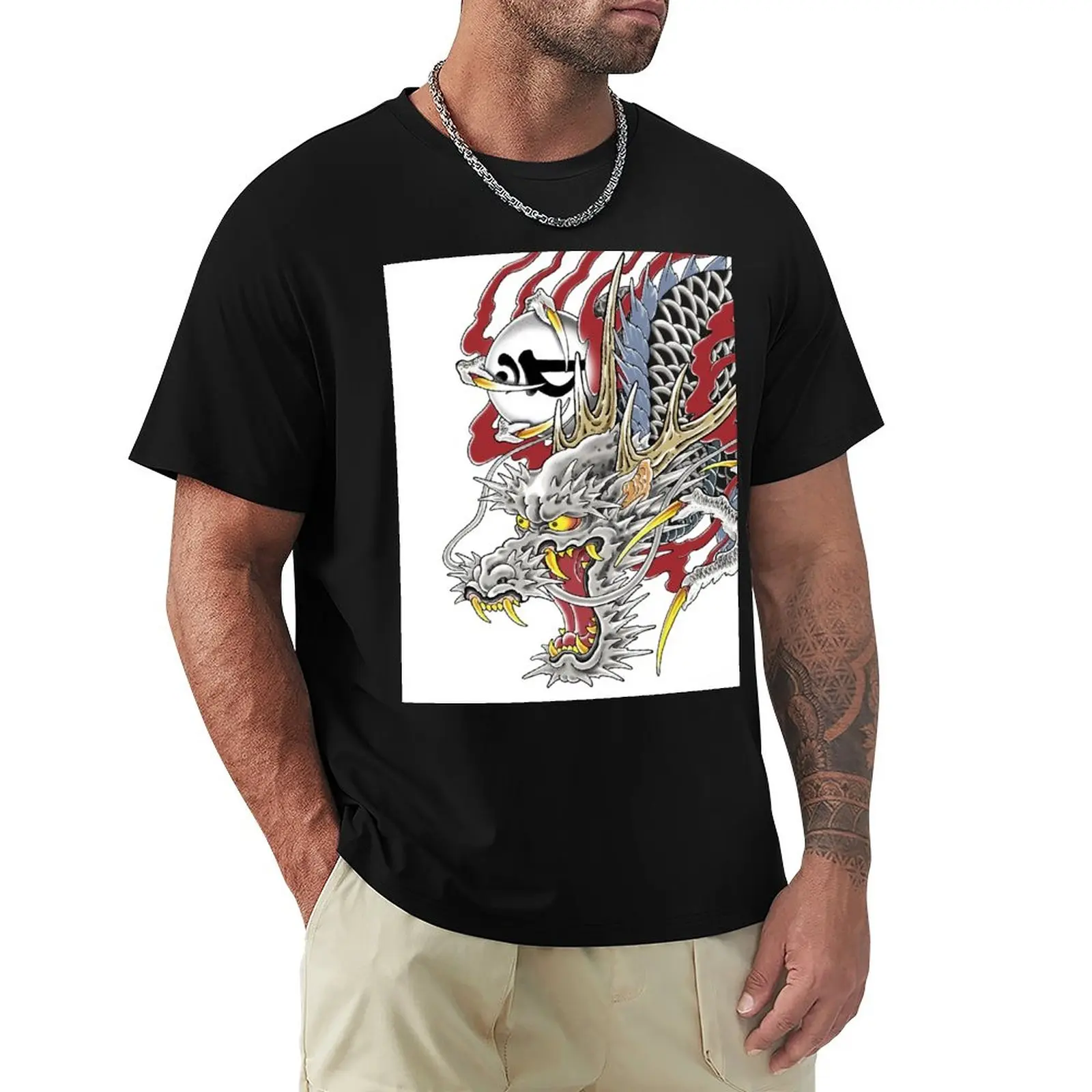 Kazuma Kiryu Dragon Tattoo T-Shirt Orizzontale Felpe Magliette Estive Top Fruit Of The Loom Magliette Da Uomo