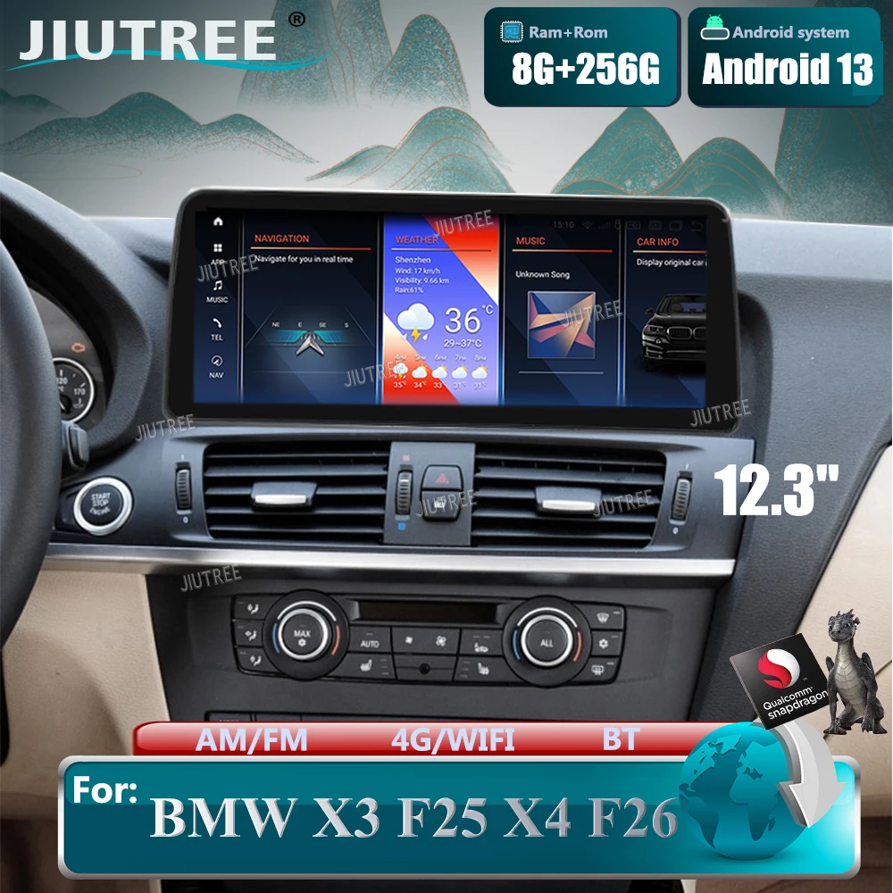 

10.25 Inch For BMW X3 F25 X4 F26 2011-2017 NBT CIC Android 13 Car Multimedia Video Player Radio Navigation GPS Carplay 4G Lte