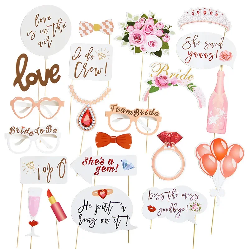 Funny Wedding Props Fake Beard Photo Booth Props DIY Mustache Lips Glasses Mask Photobooth Accessories Wedding Party Supplies