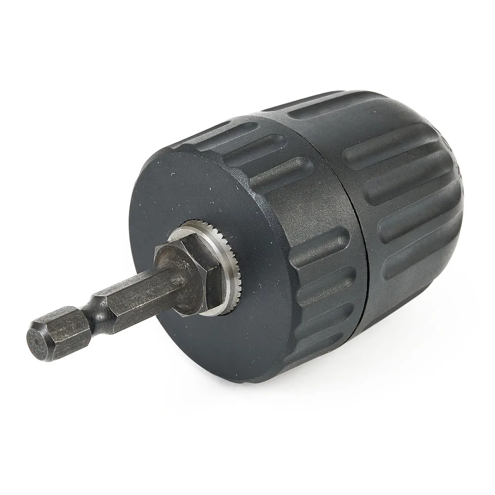 Keyless Drill Chuck Adapter Screwdriver Impact Driver Adaptor 6mm Hex Shank Drills Grinder Converter Clamping Range