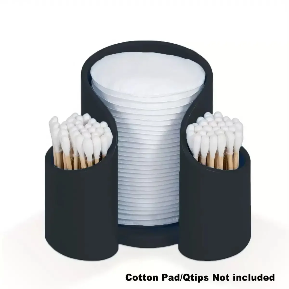 Cotton Pad QTips Holder, Bathroom Cups Dental Floss Dispenser, Storage Organizer for Cotton Pad QTips Paper Cup Floss, Bathroom