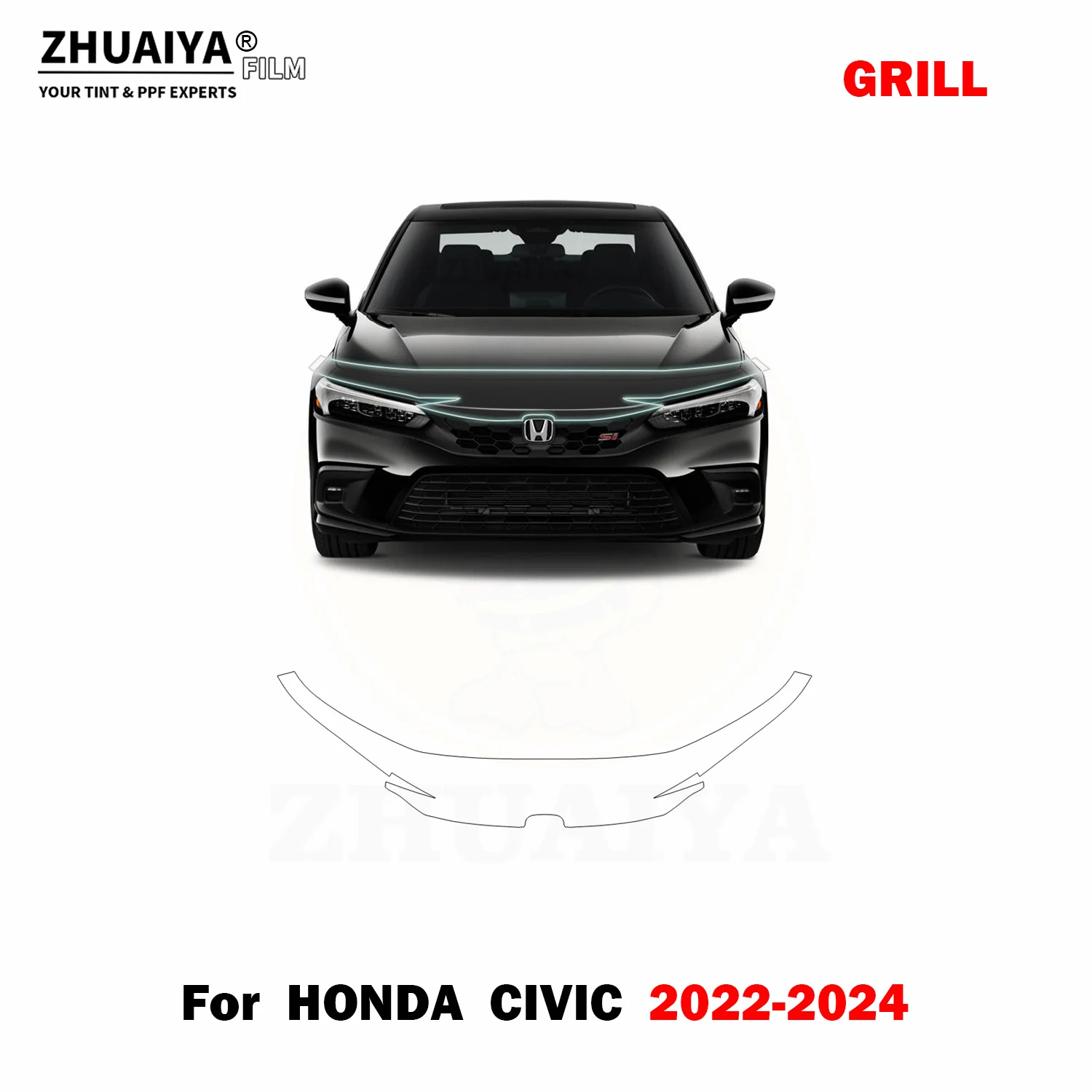 

2022-2024 для HONDA CIVIC решетка ТПУ PPF комплект защитной пленки для краски мил пленка для кузова автомобиля автомобильные наклейки аксессуары