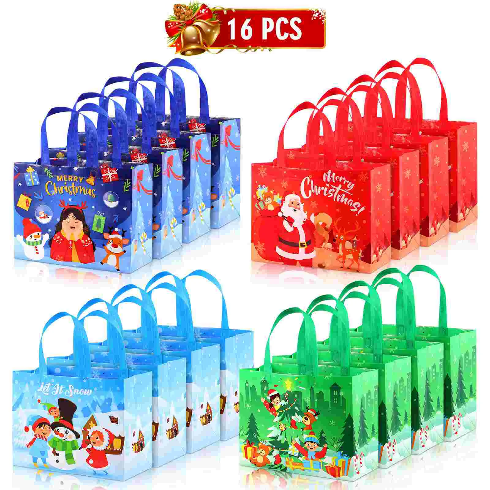 

Christmas Gift Bags Goody Treat Wrapping Party Favor Pouch Supplies Xmas Present Holders