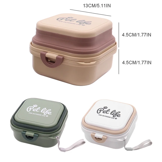 Portable Thickened Folding Pet Double Bowls Tableware Travel Dog Feeder Bowls 2-in-1 Pet Outdoor Travel Supplies 5