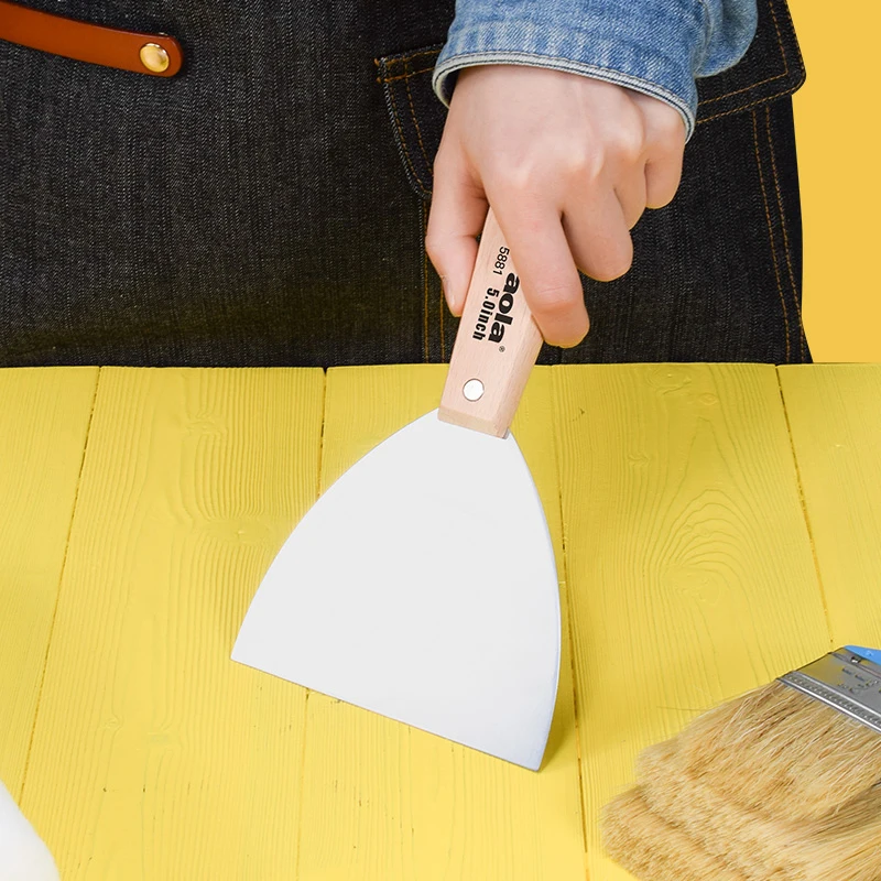 Paola Wood Handle 5-inch Stainless Steel Putty Knife Scraper