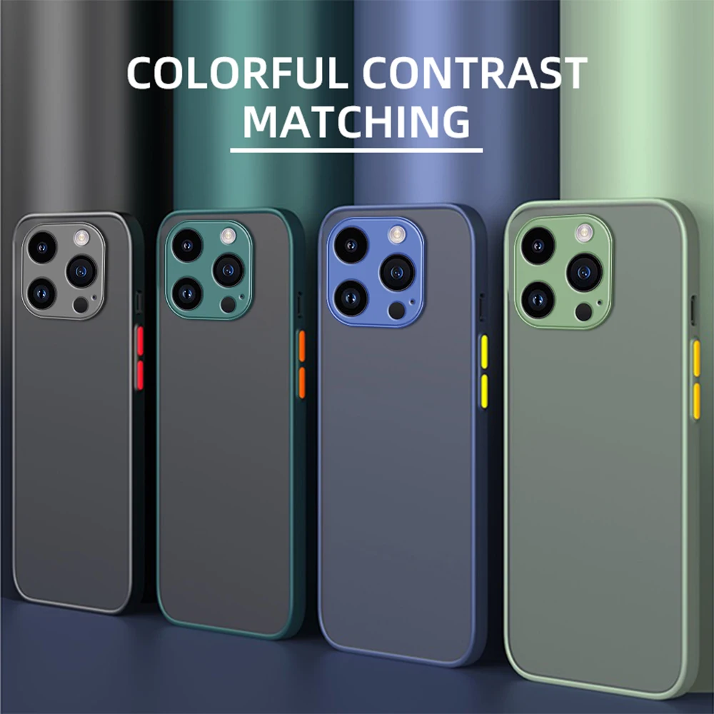for iphone 15 plus 15pro Anti-Fall Armor Capa Case for Iphone 15 Pro Max  Iphone15 Matte Feeling Cover - AliExpress