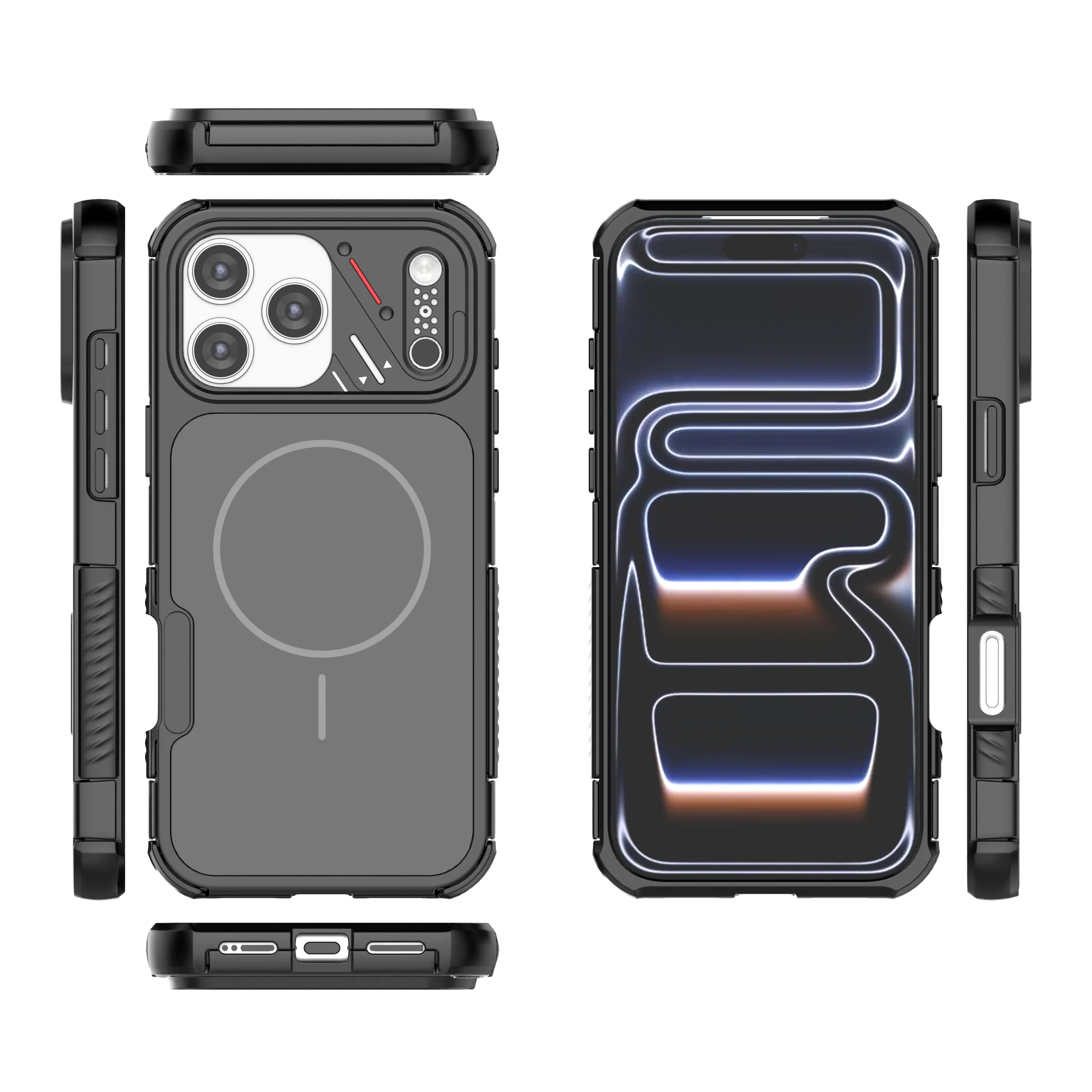 For Magsafe Charging Shockproof Case for Iphone 17 Pro Max 16 Pro Iphone16 Iphone17 Fall Protection Back Cover Funda Coque 4