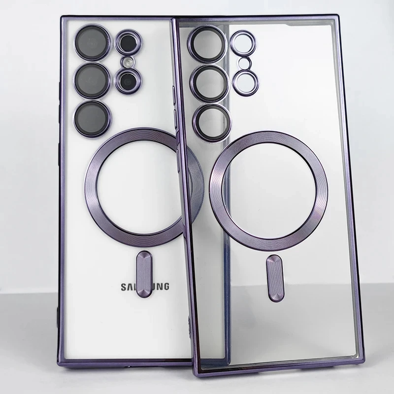 Luxury Plating Magnetic Wireless Charging Case Cover