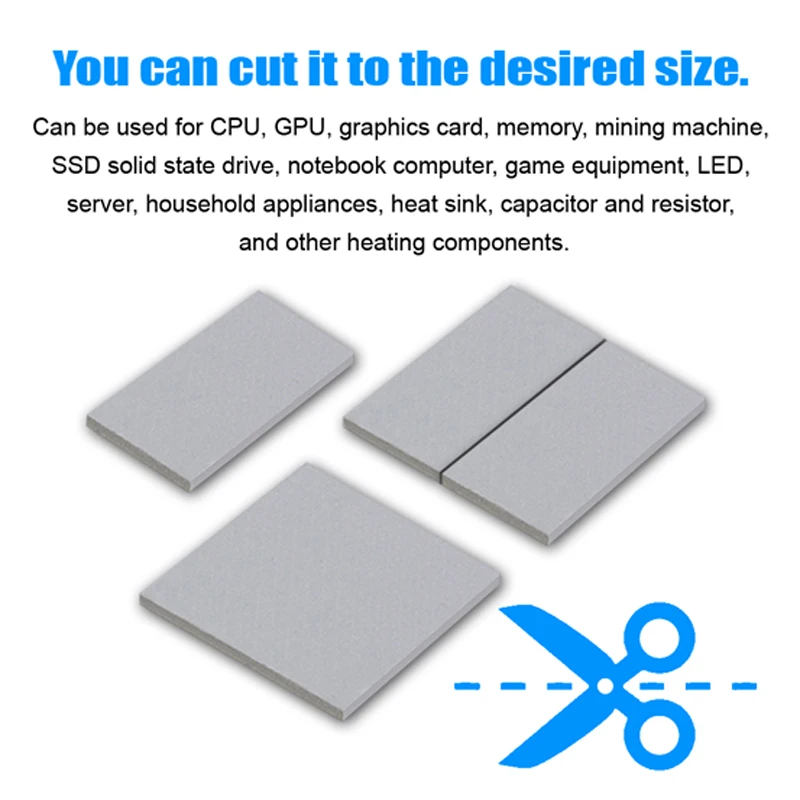 Almofada Térmica de Silicone para Cpu Dissipador de Resfriamento Condutivo Alta Qualidade Oem 85x4 120x120 mm 24w mk - Imagem 2