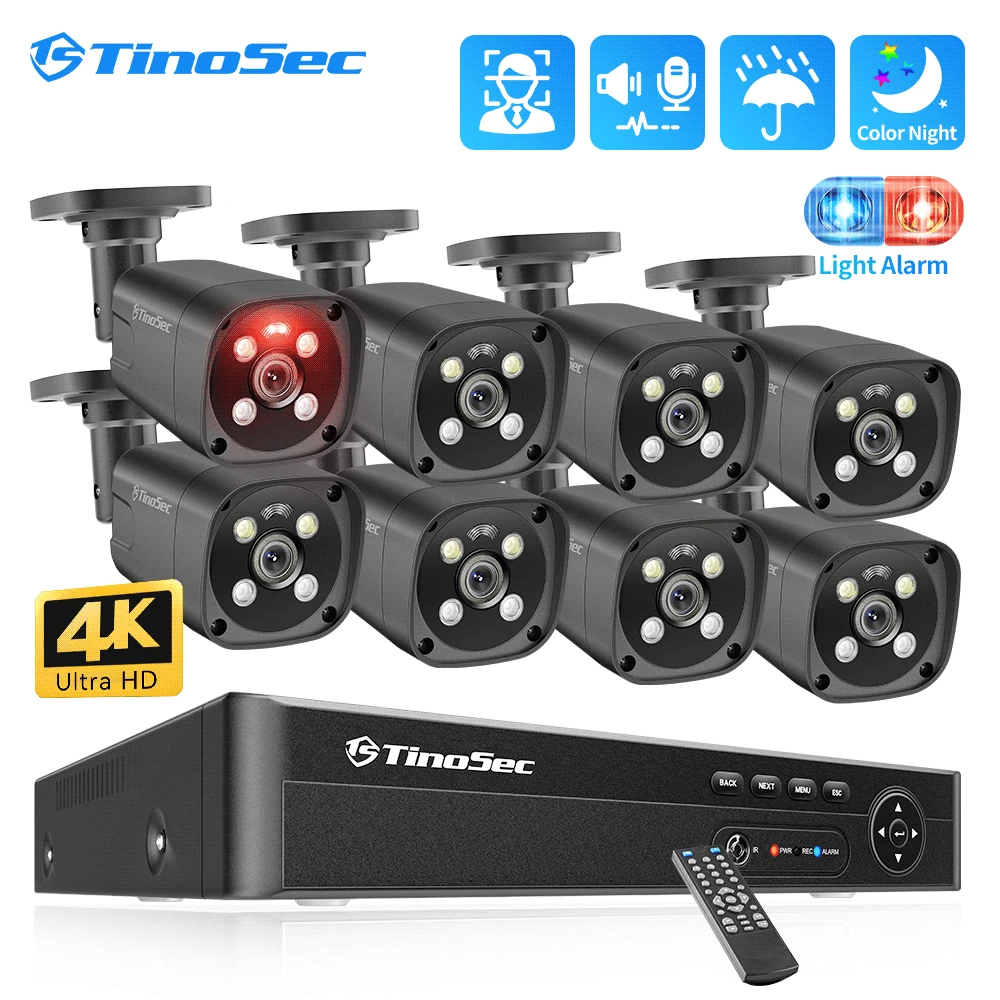 Tinosec H.265 8ch Nvr 4k Hd 8mp Ai Security Camera System Face Detect