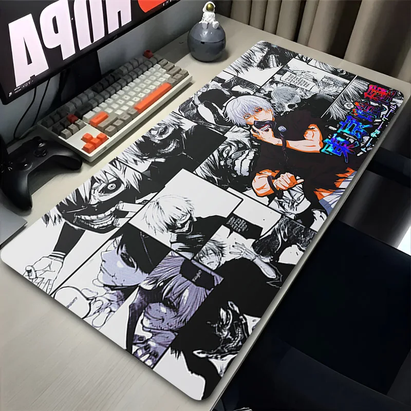 Japan Anime Tokyo Ghoul Mouse Pad Black and White Kaneki Ken Desk Mat Gaming Accessories Laptop Pads Gamer Extended Table Carpet 4