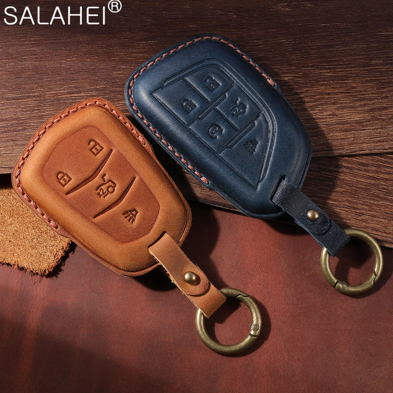 

Car Key Case Cover Protector Shell For Cadillac ATS XTS XT5 XT4 CT6 XT6 CT4 CT5 CT4-V C8 Corvette 2018-2021 Keychain Accessories