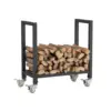 Firewood Rack Firewood Holder Multifunctional Portable Stable Fireplace Log Grate with Wheels for Outdoor Activities Backyard 2