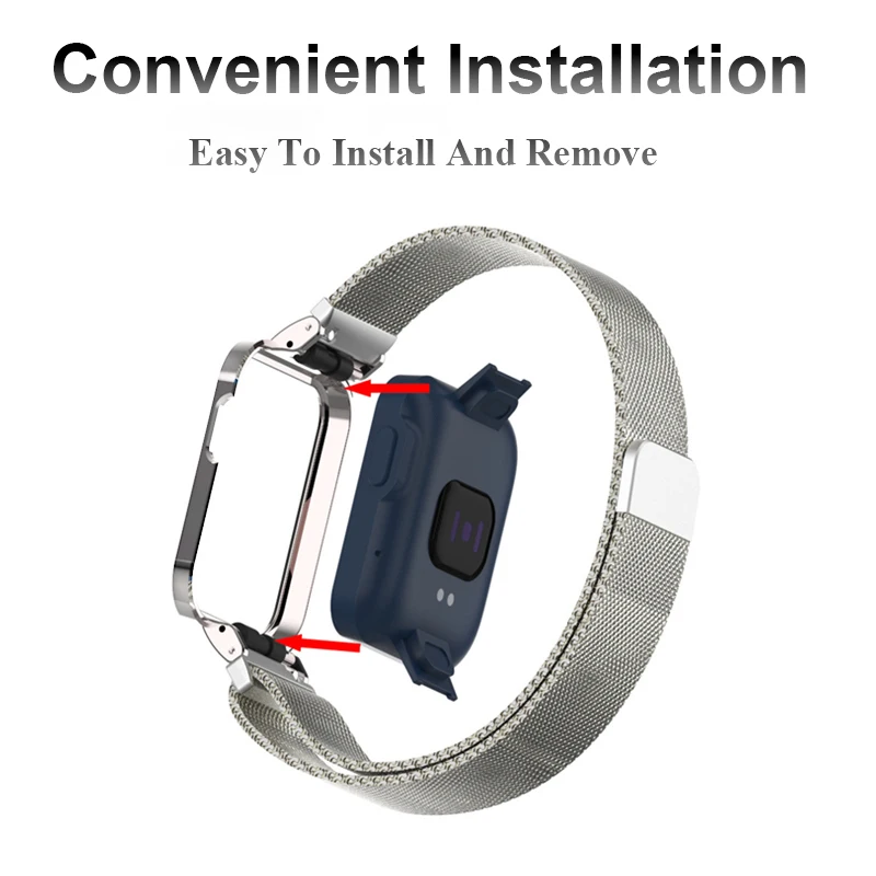 Magnetic Loop Metal Strap with Case Protector Bumper - Premium Replacement Bracelet