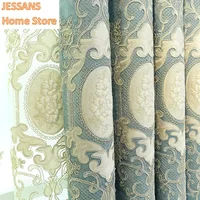 European-style Light Luxury Thickened Chenille Embroidered Window Screen Curtains for Living Room Bedroom Finished Product 1