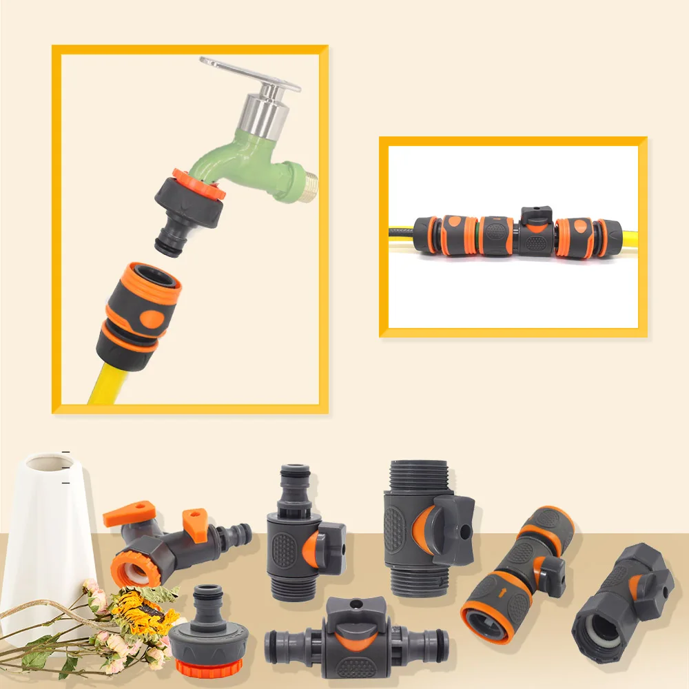 Description Picture 4 of item1PC Garden Hose Tap On/Off Valve 16mm Quick Connector 1/2" 3/4" 1" Male Female Adapter Y-Joint For PE Pipe Water Gun Sprinkler