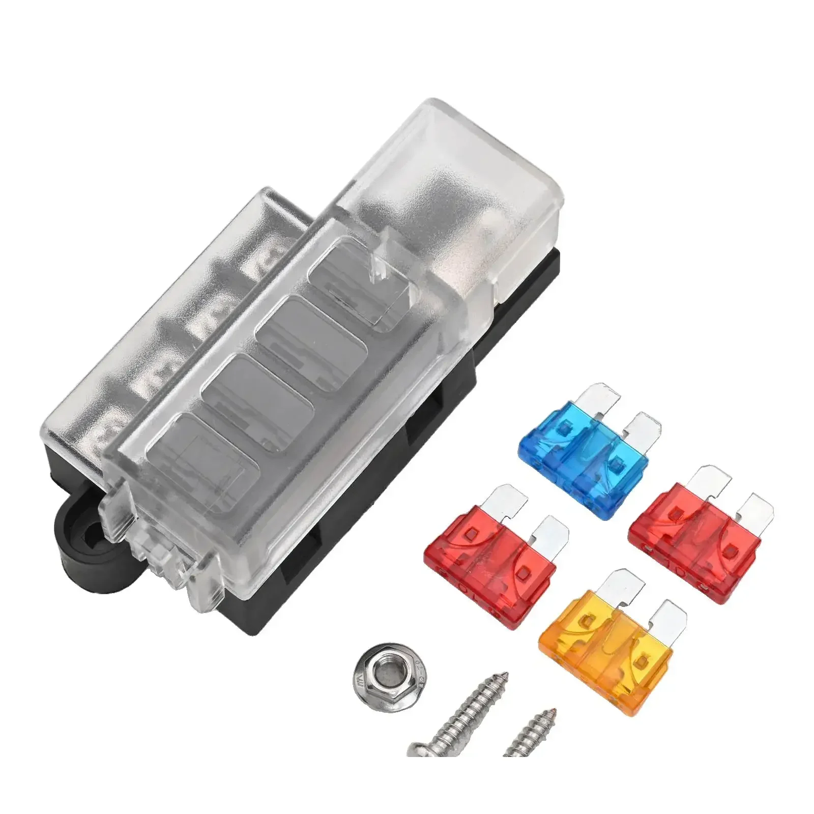 Innovative Design Transparent Cover on the Sturdy 4 Gang Fuse Box Ensures Visibility of Installed For ATO ATC Fuses