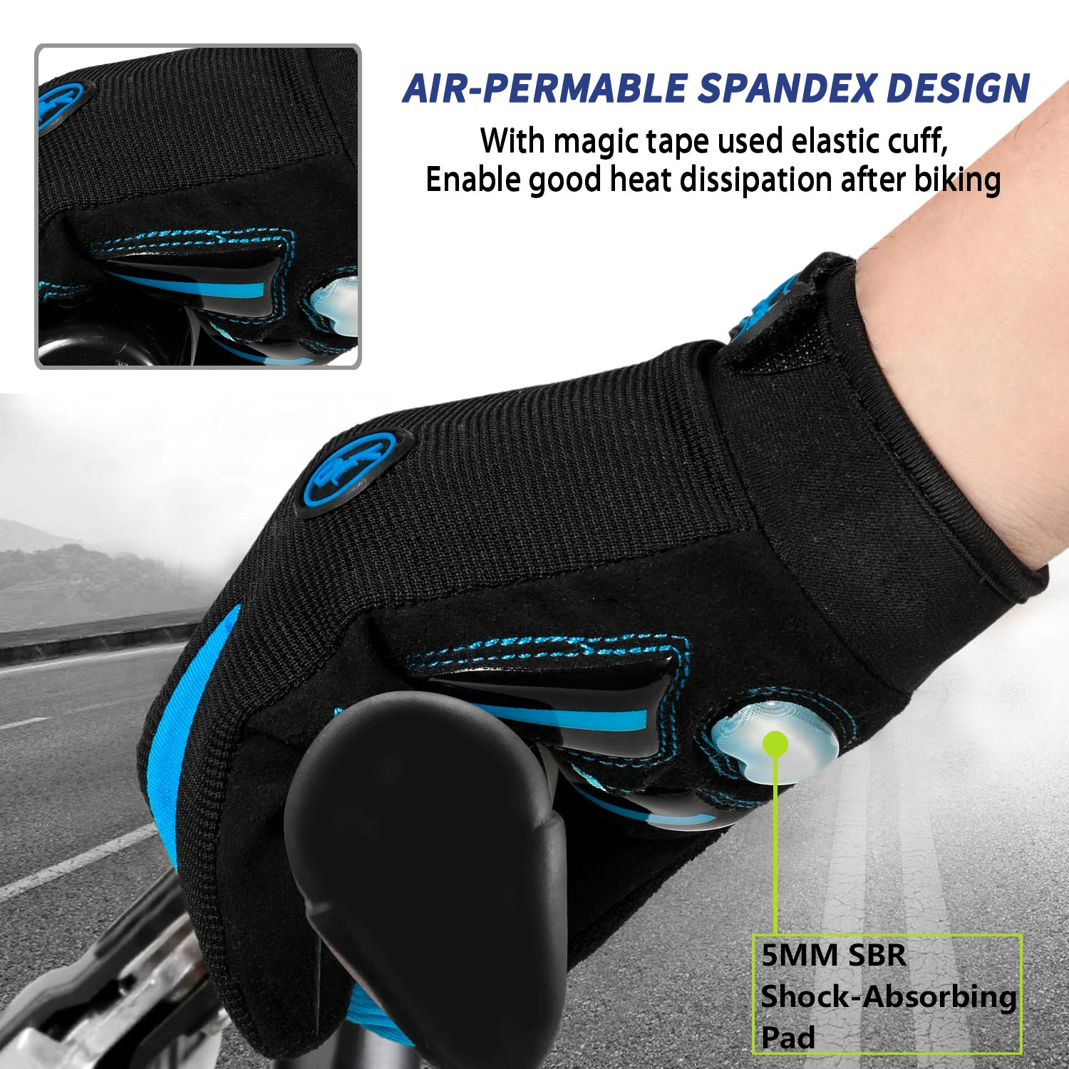 Racing Gloves Motocross Sports Gloves Breathable Non-slip MTB Road Bike Cycling Gloves Touch Screen Bicycle Gloves Men Women 6