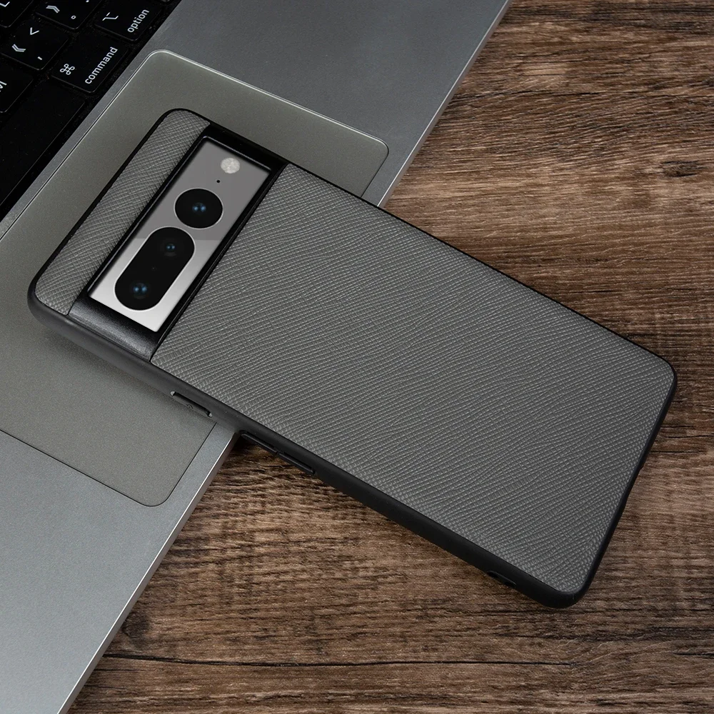 Luxurious Genuine Leather Slim Back Cover - Handmade Cowhide Shockproof Protective Case - Unisex Business Style
